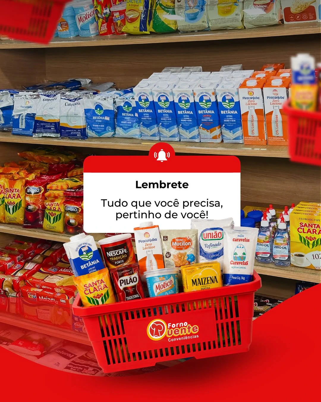 Comunicação visual desenvolvido para Padaria Forno Quente